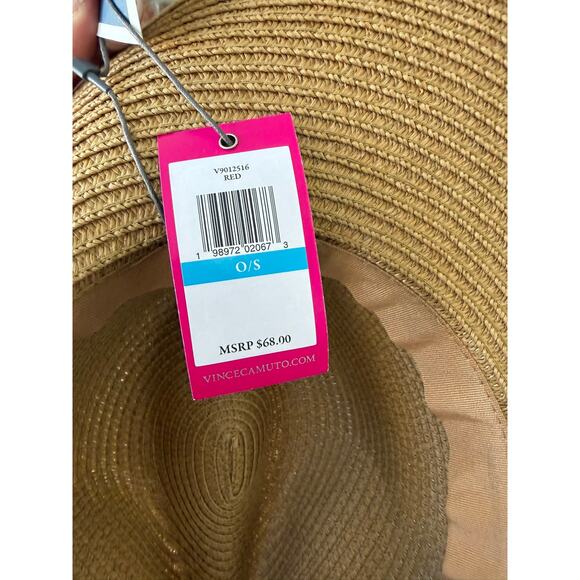 Vince Camuto Sun Hat Straw Shell Accent One Size NEW With Tags $68 - Picture 6 of 6